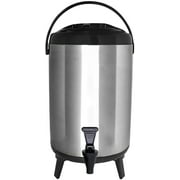 Vollum Stainles Steel Insulated Beverage Dispenser Insulated Thermal Hot and Cold Beverage Dispenser 12 Liter Drink Dispenser with Spigot for Hot Tea & Coffee, Cold Milk, Water, Juice & More BLACK