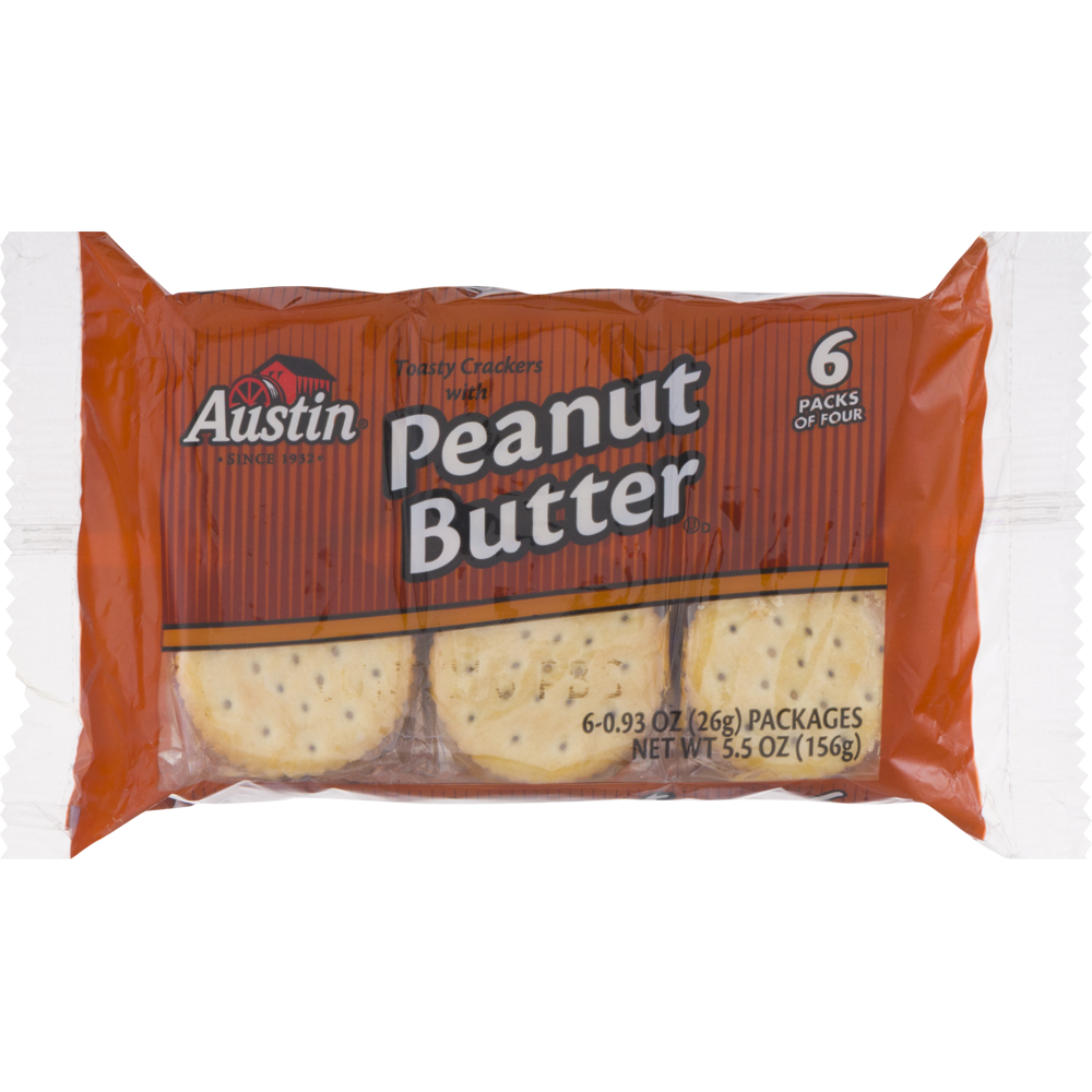 Austin Cracker Sandwiches, Toasty Cracker & Peanut Butter, 0.93 Oz, 6