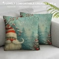 thumbnail image 3 of Creowell Double Sided Pillow Covers Lovely Sprite Christmas Gnome Standing in Snowfall Winter  Square Cover Cushion Covers Pillow Slip Covers Decorative, 3 of 5