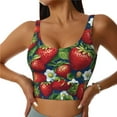 thumbnail image 3 of Rocae Strawberry2 for Sports Bra for Women Sports Vest with Performance Stretch and Quick Dry FabricX-Large, 3 of 9