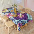 thumbnail image 2 of Multicolor Ethnic Geometric Patchwork Pattern Rectangle Tablecloth 60"x102",Waterproof Polyester Rectangle Table Cloth, Wipeable Spillproof Polyester Tablecloth for Dining, Camping, Indoor and Outdoor, 2 of 6