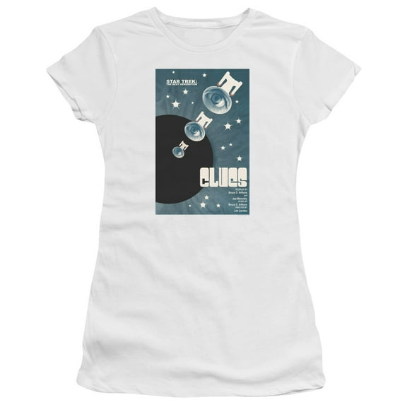 Star Trek Tng Season 4 Episode 14 Junior Women's Sheer T-Shirt White