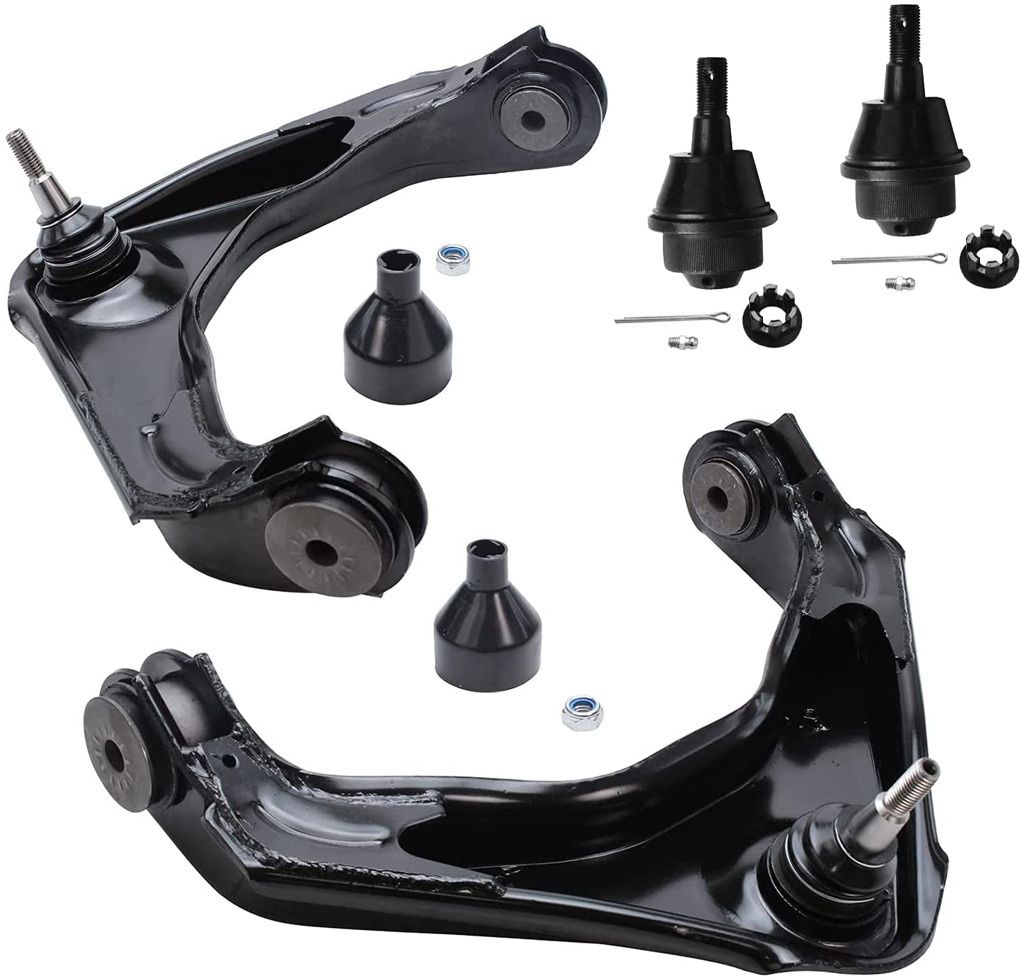 Detroit Axle - Front 13pc Suspension Kit for Chevy Silverado GMC Sierra 1500 2500 3500 HD 2 Control Arms 2 Ball Joints 2 Sway Bars 4 Tie Rods 1 Pitman Arm 1 Idler Arm 1 Idler Bracket Replacement