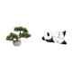 thumbnail image 1 of Reloj De Pared Con Forma De Panda Bonsái, Planta Artificial, Decoración Moderna Y Adorable Para El Hogar. Colección De árboles Artificiales Para Centros De Mesa En La Sala De Estar., 1 of 8