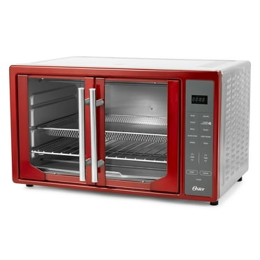 Oster French Door Turbo Convection Toaster Oven w/Extra Large Interior, Red