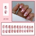 thumbnail image 2 of 24Pcs Short Square Press On Nails, White Classic French Tip Full Cover Glossy Acrylic Fake Nails Reusable Glue On False Nail Tips for Valentine Dating Wedding Minimalist Women Nail Art Decoration, 2 of 6