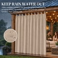thumbnail image 3 of Lapalife Outdoor Curtain for Patio Waterproof Extra Wide, Tap Top Blackout Curtain Thermal Insulated Drapes, 1 Panel, 100''x 84'', Beige, 3 of 8