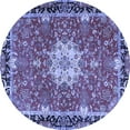 thumbnail image 1 of Ahgly Company Indoor Round Persian Blue Traditional Area Rugs, 5' Round, 1 of 4