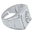 thumbnail image 2 of 14K White Gold Finish Leo Lion Zodiac Sign Astrology Horoscope Band Baguette & Round Cut Simulated Diamond Mens Ring, 2 of 4