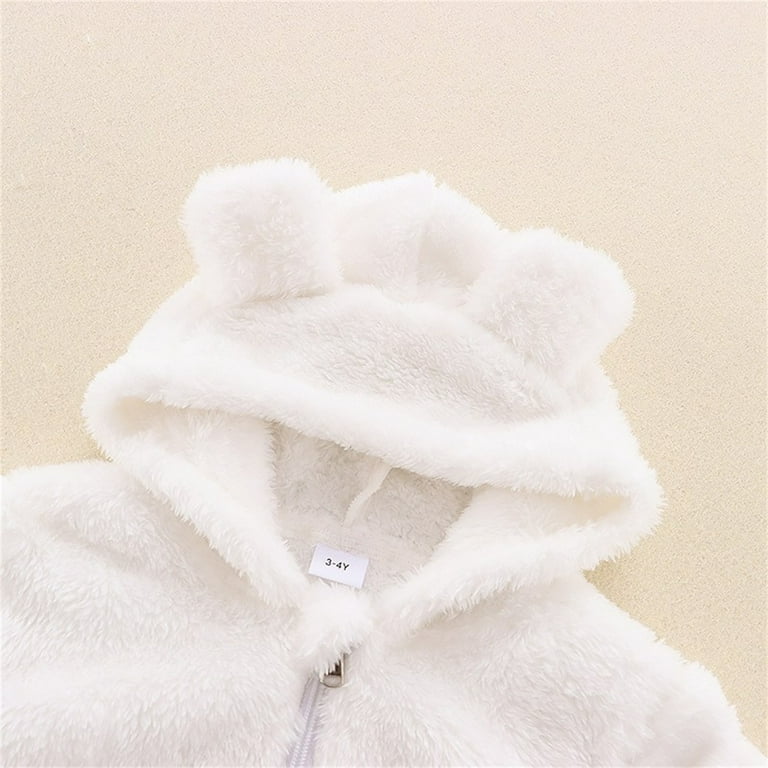 ketyyh chn99 White Baby Girl Jacket Girls Sherpa Full Zip Jacket
