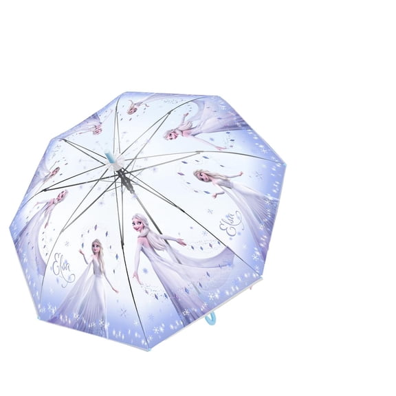 Disney Frozen Elsa Transparent Auto Open Stick Umbrella. Stylish and Very Popular. Best Gift. 8 Bones 21.6" Each is Made of Lightweight, Durable, and Break-Resistant Umbrella.