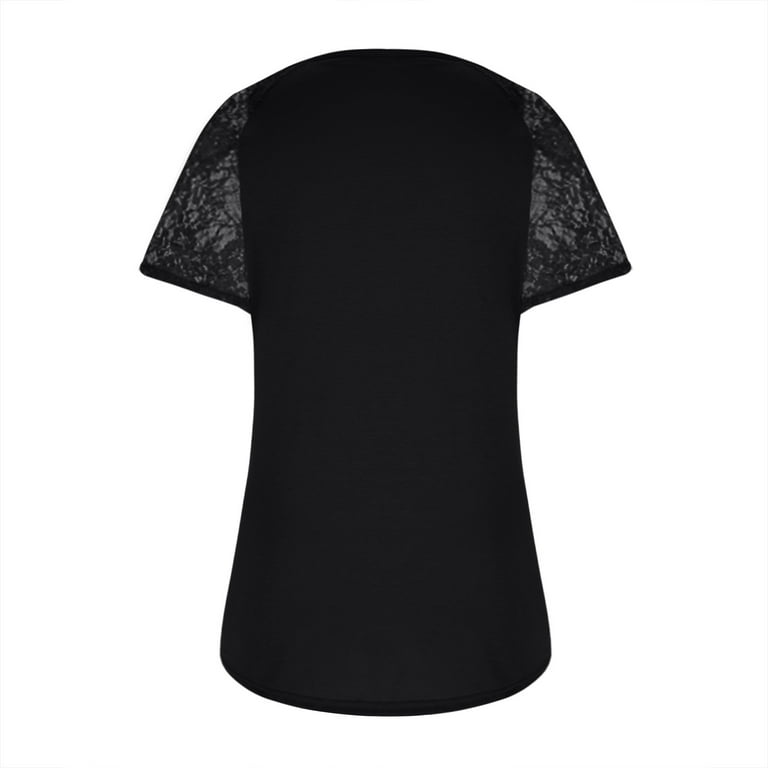 Plus Size Tops for Women Lace Short Sleeve Tunic Sexy Wrap V Neck Blouse  Dressy Pleated Striped Shirt Curvy Hem Tees, Black, 3X-Large : :  Clothing, Shoes & Accessories