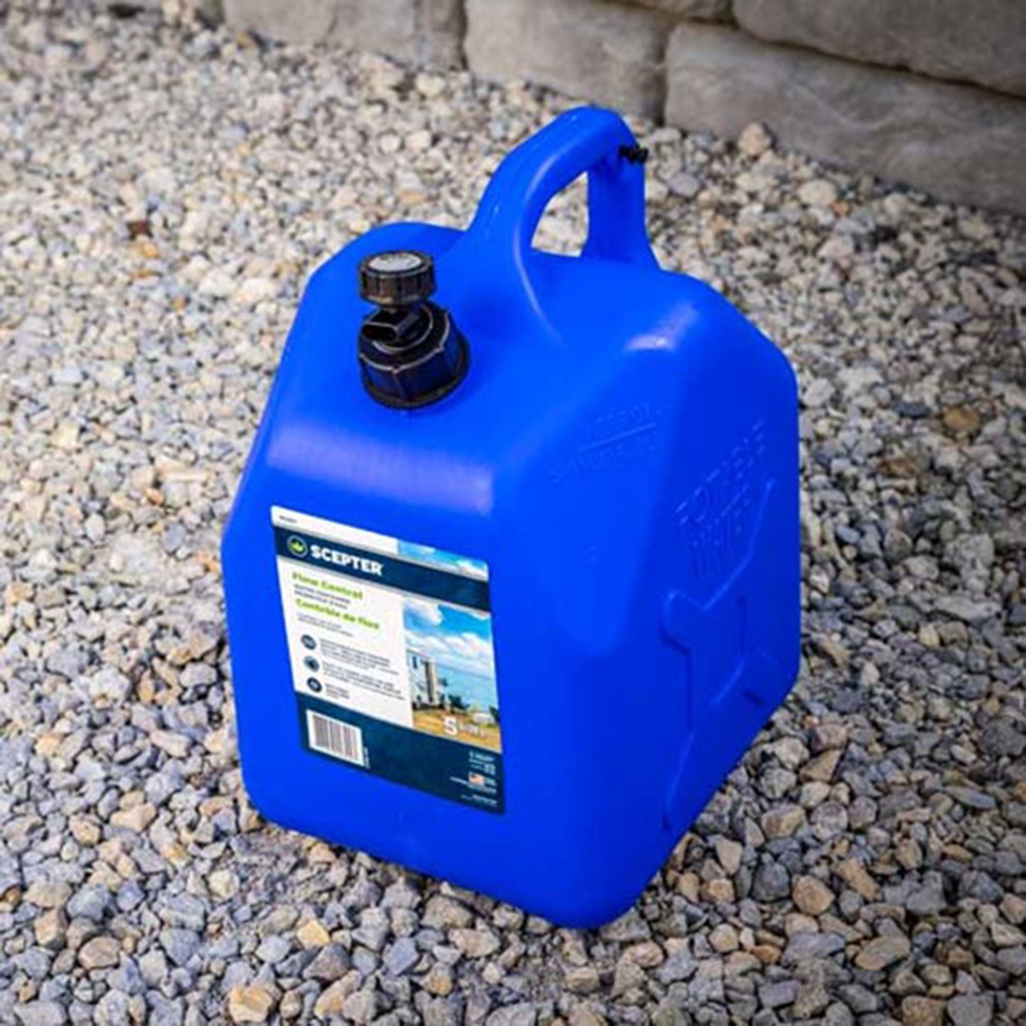Scepter 5 Gallon Leak Proof Water Jug Storage Container and Handle, Spigot, Blue, 4 Pack