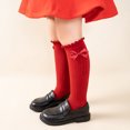 thumbnail image 3 of Odeerbi Bowknot Christmas Socks for Kids Boys Girls Mid-Calf Socks Fall Winter 2024 New Year's Red Socks Christmas Calf Socks Christmas Gift Stockings 3-12 Years Red, 3 of 5