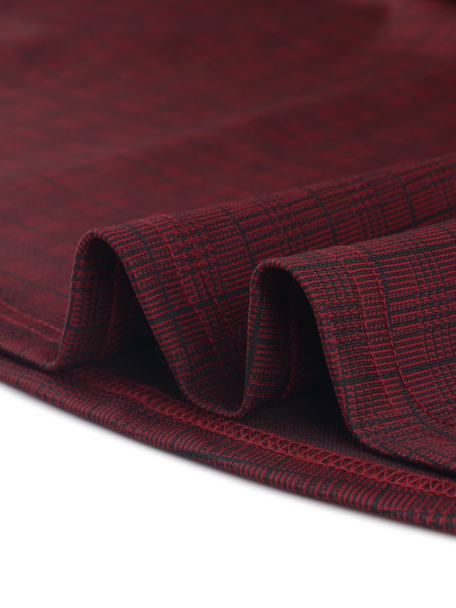 DARING DIVA Houndstooth Plaid Sleeveless Fit Flare Knit Dress XS Burgundy-B