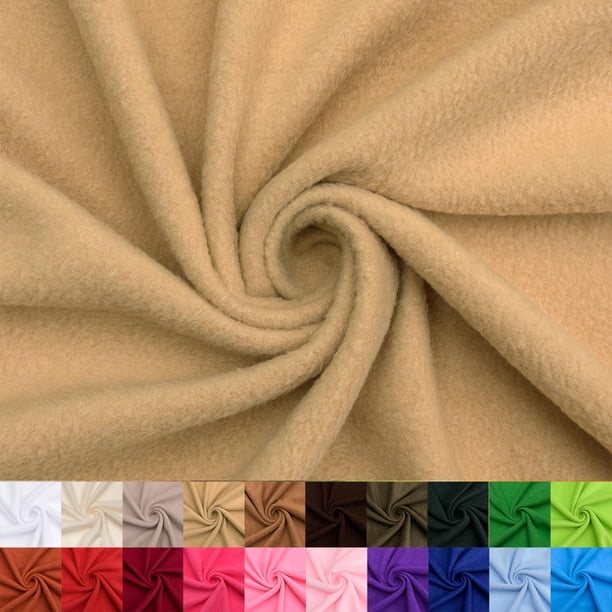 Tela de polar color camello lisa 100% poliéster, 91 cm de ancho