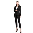 thumbnail image 7 of AZoiNM Women's Slim Fit Pinstripe Blazer Suit Set, 2 Piece Business Casual Outfit for Spring Summer Fall, Office Interview Work Attire, 7 of 7
