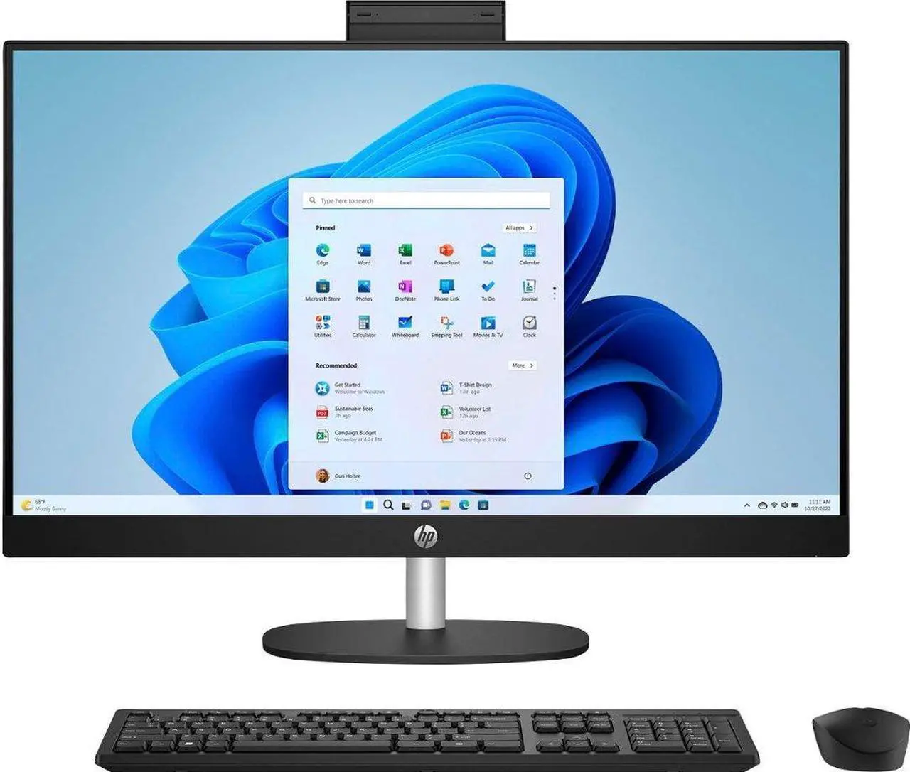 HP - 27" Touch-Screen All-in-One with Adjustable Height - AMD Ryzen 7 - 16GB Memory - 1TB SSD - Jet Black Desktop PC Computer 27-cr0054