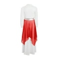thumbnail image 4 of TTAO Kids Girls Long Sleeve Praise Dance Dress Loose Fit Church Robe Gown Worship Liturgical Lyrical Dancewear Red 6, 4 of 5