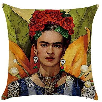 Self Portrait by Frida Kahlo Pillow Covers Set of 4 Square Decorative Linen Cushion Covers for Sofa Couch 18x18 in 45x45 Walmart