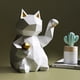thumbnail image 3 of Btafrte Resina Geométrica Mate Gato La Suerte Estatua Adornos Animal Modelo Del (blanco), 3 of 9