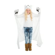 Fin Fun Wild Things Snowcap Polar Bear Hooded Animal Throw Blanket