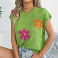 thumbnail image 4 of Roncen Women's Cap Sleeve Sweater Vest Crew Neck Sleeveless Casual Knit Tops 2026 Summer Clothes, 4 of 8