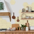 thumbnail image 3 of Hexagon Wood Grain Peel and Stick Wall Tiles, 10 PCS Self-Adhesive PVC Vinyl Backsplash Tiles, Waterproof Removable Hex Tile Stickers for Kitchen Bathroom Living Room, 7.87x9.06 inch, 3 of 8