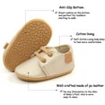 thumbnail image 3 of Baby Boys Girls Moccasins Oxford Sneakers PU Leather Rubber Sole Infant Loafers Anti-Slip Toddler First Walkers Crib Dress Shoes, 3 of 6