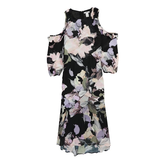 bar III Robe Épaules Dénudées à Volants pour Femmes, Multicolore, Grand