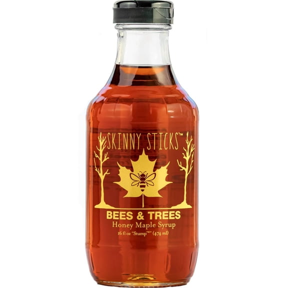 Skinny Stick - Wisconsin Maple Syrup with Honey Blend - 16 FO, Case of 6