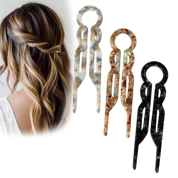 Elegant Hair Clips, 3pcs Decorative Hairpins for Women, Secure Grip for Fine and Thick Hair