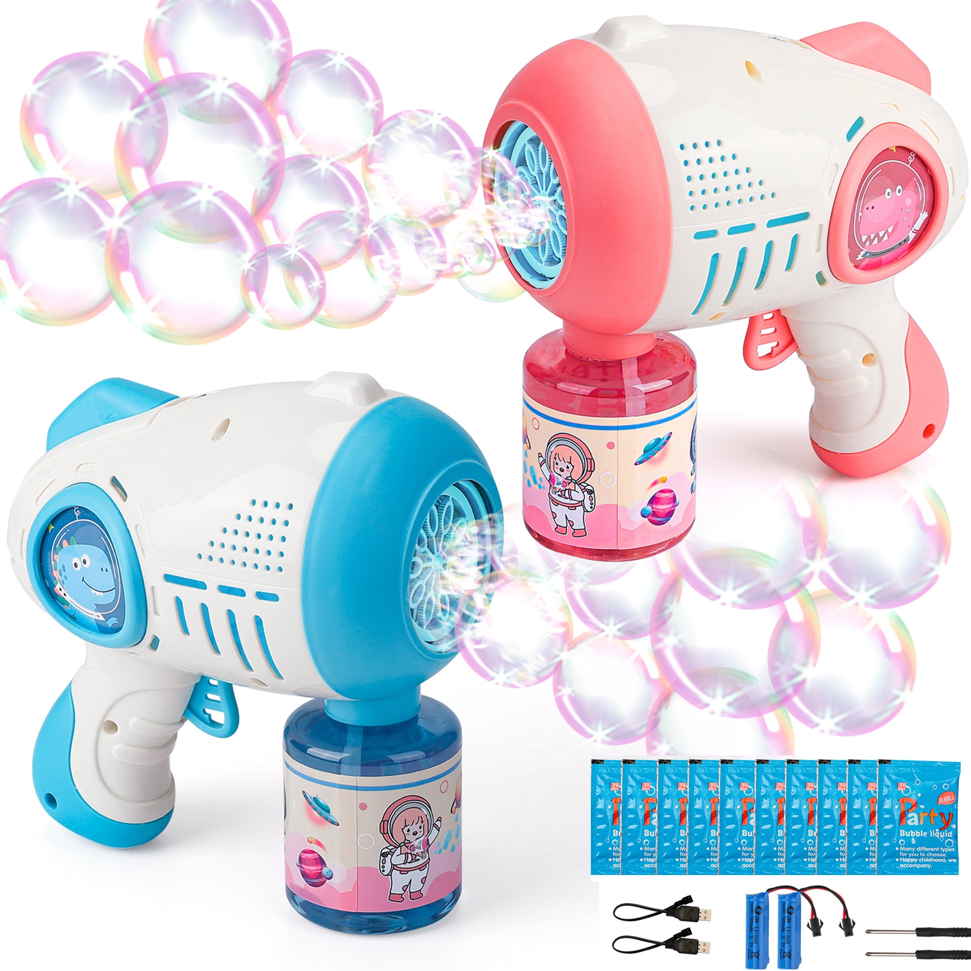 SHCKE 2 Bubble Machine Guns Bubble Machine Blower for Kids Bubble