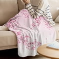 thumbnail image 5 of Mantas con textura de Sakura de estilo japonés, manta portátil y suave para cama, oficina, colcha de franela, 5 of 5