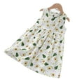 thumbnail image 1 of Qudderr Robes Imprimées pour Petite Fille, Robe d'Été Sans Manches, Robe Décontractée pour Tout-Petits, 2-8 Ans, 1 of 8