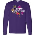 thumbnail image 3 of Inktastic Happy New Year with Hat Fireworks and Wine Glasses Long Sleeve T-Shirt, 3 of 5