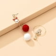 thumbnail image 5 of Teissuly New Trendy Plush Ball Christmas Ornaments Asymmetric Ladies Earrings, 5 of 6