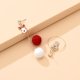 thumbnail image 5 of HomeKingdee Christmas Reindeer Asymmetric Earrings with Fuzzy Pompom - Alloy Festive Holiday Jewelry for Women and Girls, 5 of 6