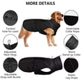 thumbnail image 4 of Chaqueta para perros grandes, chaleco reflectante impermeable de invierno con hebilla ajustable, ropa cálida para perros con forro polar, color negro, talla 3XL, 4 of 4