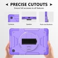 thumbnail image 2 of Decase Shockproof Case for Samsung Galaxy Tab A8 10.5" SM-X200 X205 X207, Military Grade Protection Rotating Stand Hand Strap Shoulder Strap Kids Friendly Bumper Rugged Case,Purple, 2 of 9