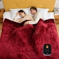 thumbnail image 1 of Biwat Heated Electric Blanket Full Size 77"x 84" Soft Flannel Fast Heating Blanket with Multi-Color Option, 10 Heating Levels & 0.5-12H Auto Off, Over-Heat Protection, Red, 1 of 4