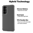 thumbnail image 3 of CoverON For Samsung Galaxy S23 FE Case, Hybrid Slim fit Hard Back TPU Rim Phone Rigid Cover, Clear with Chrome Buttons, 3 of 9