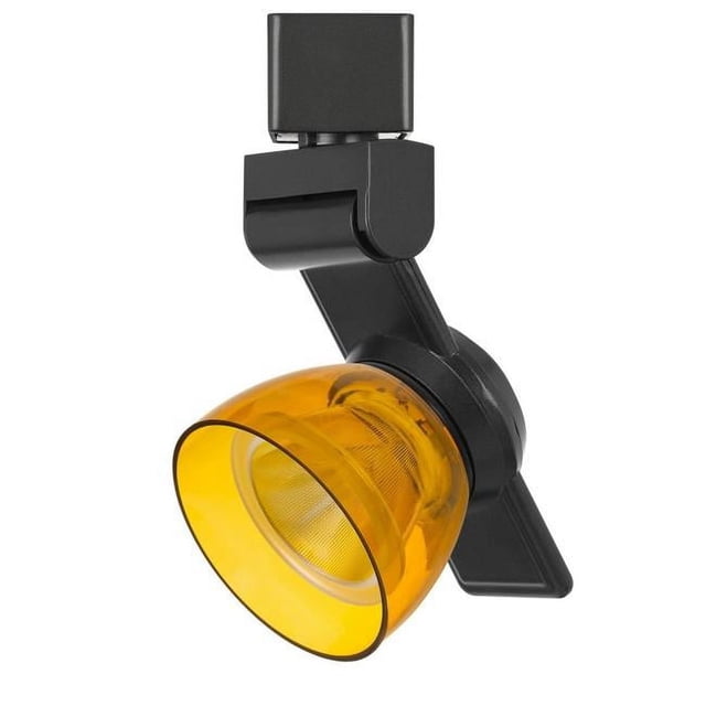 Benjara BM220777 12W Integrated LED Track Fixture with Polycarbonate Head, Black & Yellow