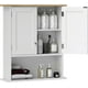 thumbnail image 1 of Gabinete de baño de pared, gabinete de baño moderno, botiquín de pared con 2 puertas, estante ajustable, sobre el inodoro, blanco, 1 of 8