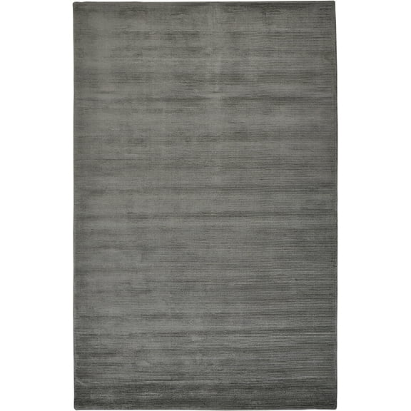 Feizy Batisse Modern Solid, Gray/Black, 2' x 3' Accent Rug Sheen Handmade Luxury & Glam Design Carpet for Living Dining Bed Room