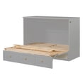 thumbnail image 5 of Harper & Bright Designs Full Murphy Bed Wall Bed with Storage Drawers, Wood Murphy Bed Chest, Foldable Platform Bed Full Size for Home Office Small Room, Pulley Structure Design, Gray, 5 of 15