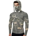 thumbnail image 6 of OGLCCG Men's Hooded Sun Shirts with Mask UPF 50+ Sun Protection Fishing Hiking Shirts Camouflage Printed Long Sleeve Rash Guards Cooling Hoodies, 6 of 7