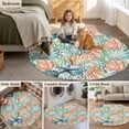 thumbnail image 5 of Coastal Beach Round Area Rug 8Ft Washable Large Circle Rugs for Living Room Dorm, Nautical Summer Coral Starfish Shell Non-Slip Carpet Floor Mats Indoor Outdoor Carpet Runner Aesthetic Home Decor, 5 of 8