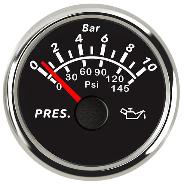 52mm Universal Oil Pressure Gauge Waterproof 0-10bar 0-145psi Marine Car Oil Pressure Gauge Sensors M10x1 Npt1/8 For Truck Boat