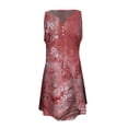 thumbnail image 4 of Dresses for Women, Womens Boho Floral Printed Button V Neck Sundress Summer Beach Vacation Sleeveless Tunic Dress, 4 of 5